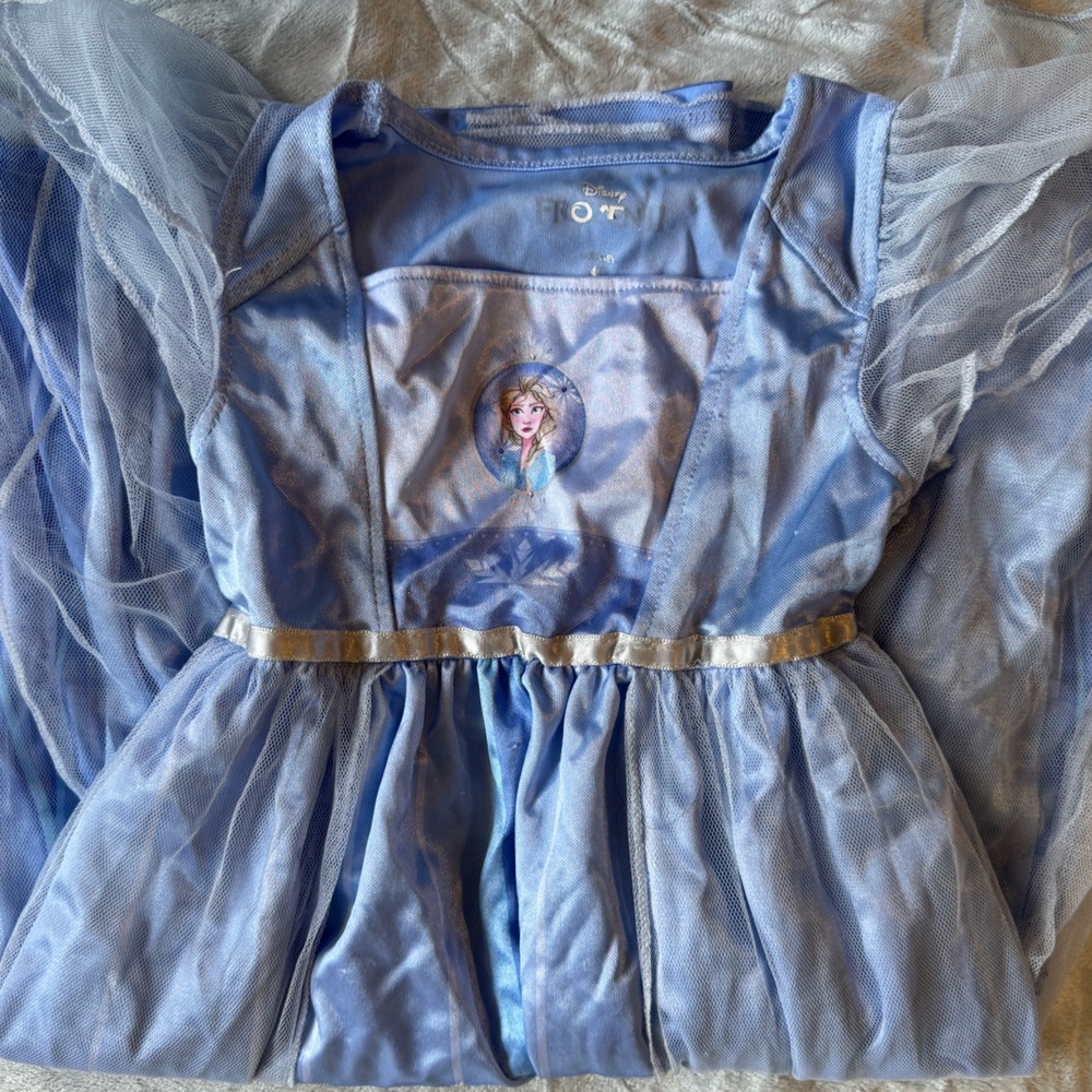 Frozen Disney Light Blue Dress with Character Print - Picture 2 of 4